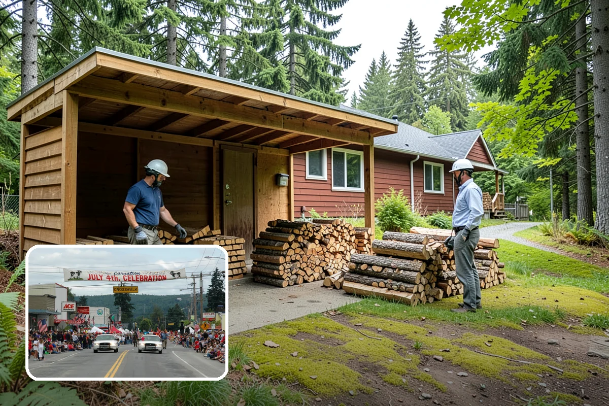 Firewood Processor Service in Carnation, King County, WA - Bucks and splits in a single continuous pass