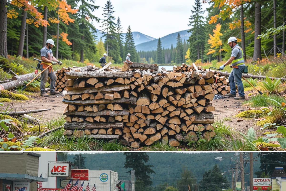 Firewood Processor Service in Carnation, King County, WA - Best for fall and winter bulk processing or clearing large volumes of downed wood after major storms.