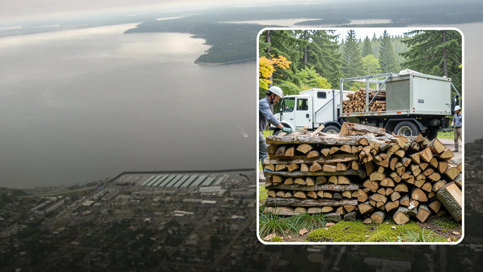 Firewood Processor Service in Des Moines, King County, WA - We run a firewood processor that bucks and splits your logs in one continuous, high-volume operation.