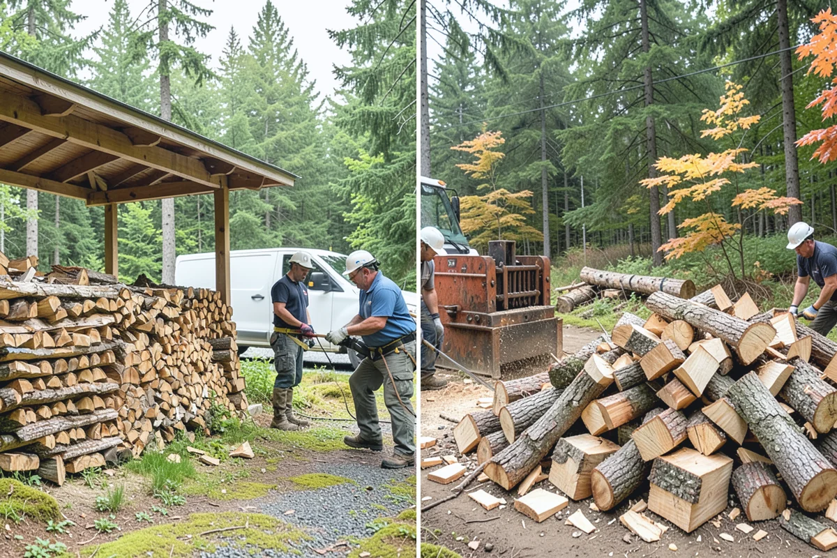 Firewood Processor Service in Des Moines, King County, WA - Assess the log volume and set length and split size
