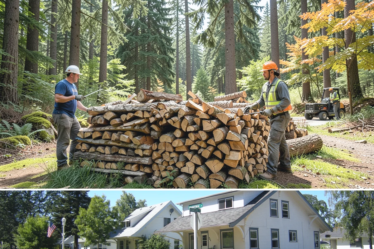 Firewood Processor Service in DuPont, Pierce County, WA - Best for fall and winter bulk processing or clearing large volumes of downed wood after major storms.
