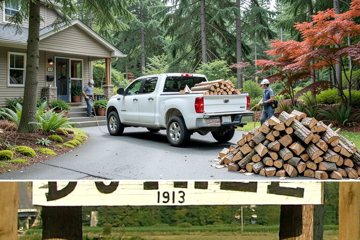 Firewood Processor Service in Duvall, King County, WA - Best for fall and winter bulk processing or clearing large volumes of downed wood after major storms.