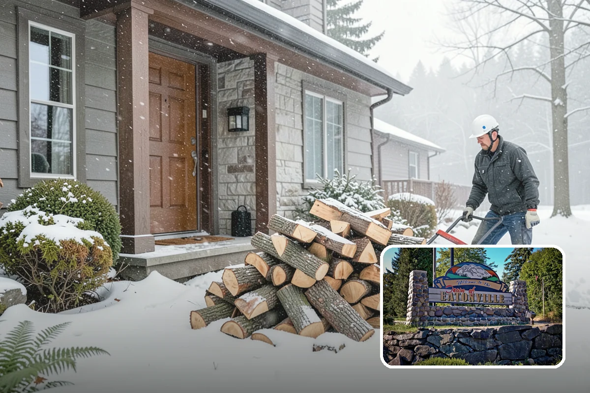 Firewood Processor Service in Eatonville, Pierce County, WA - Bucks and splits in a single continuous pass