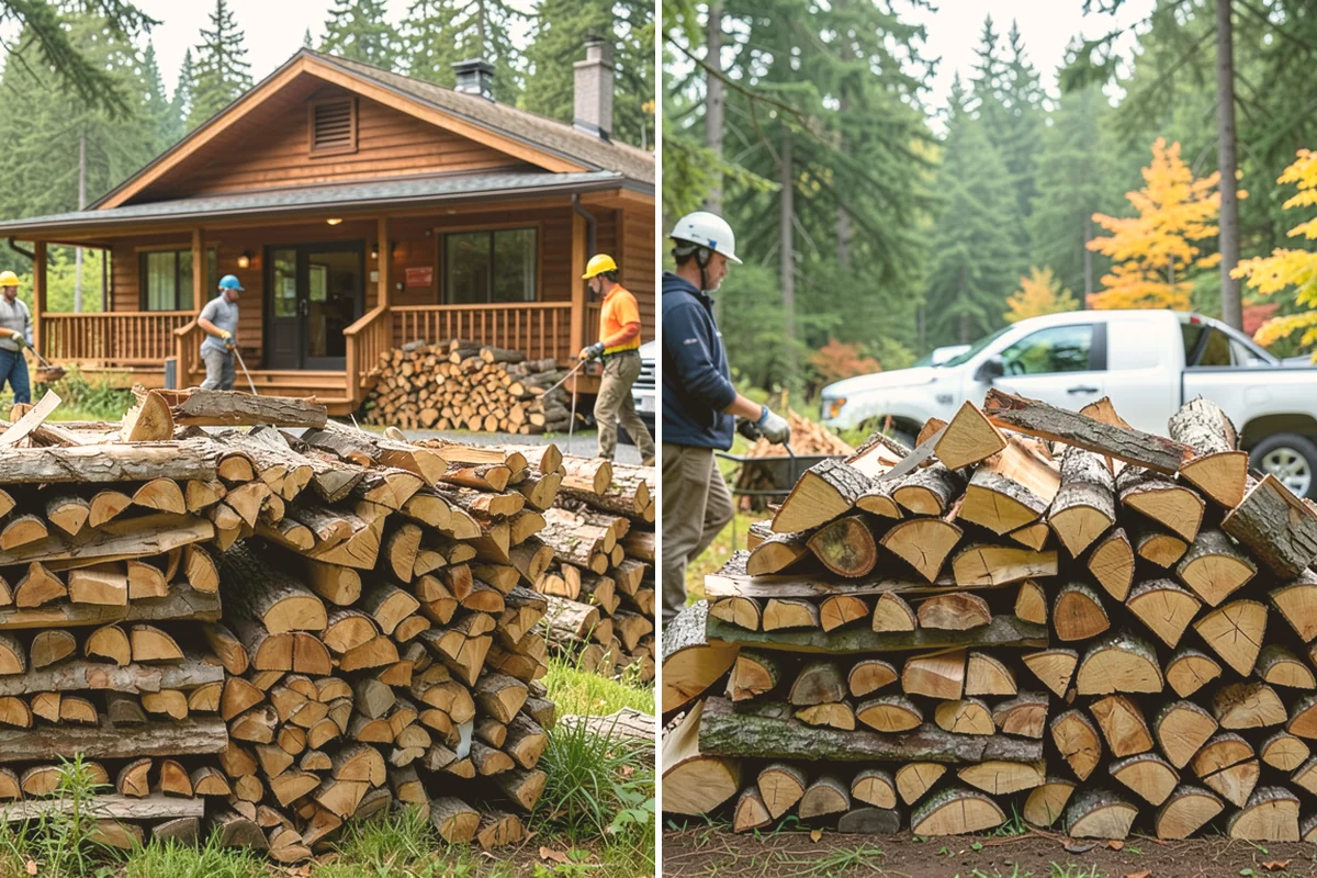 Firewood Processor Service in Eatonville, Pierce County, WA - Assess the log volume and set length and split size