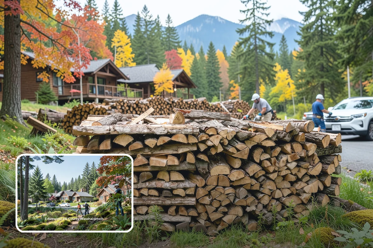 Firewood Processor Service in Edgewood, WA - Bucks and splits in a single continuous pass