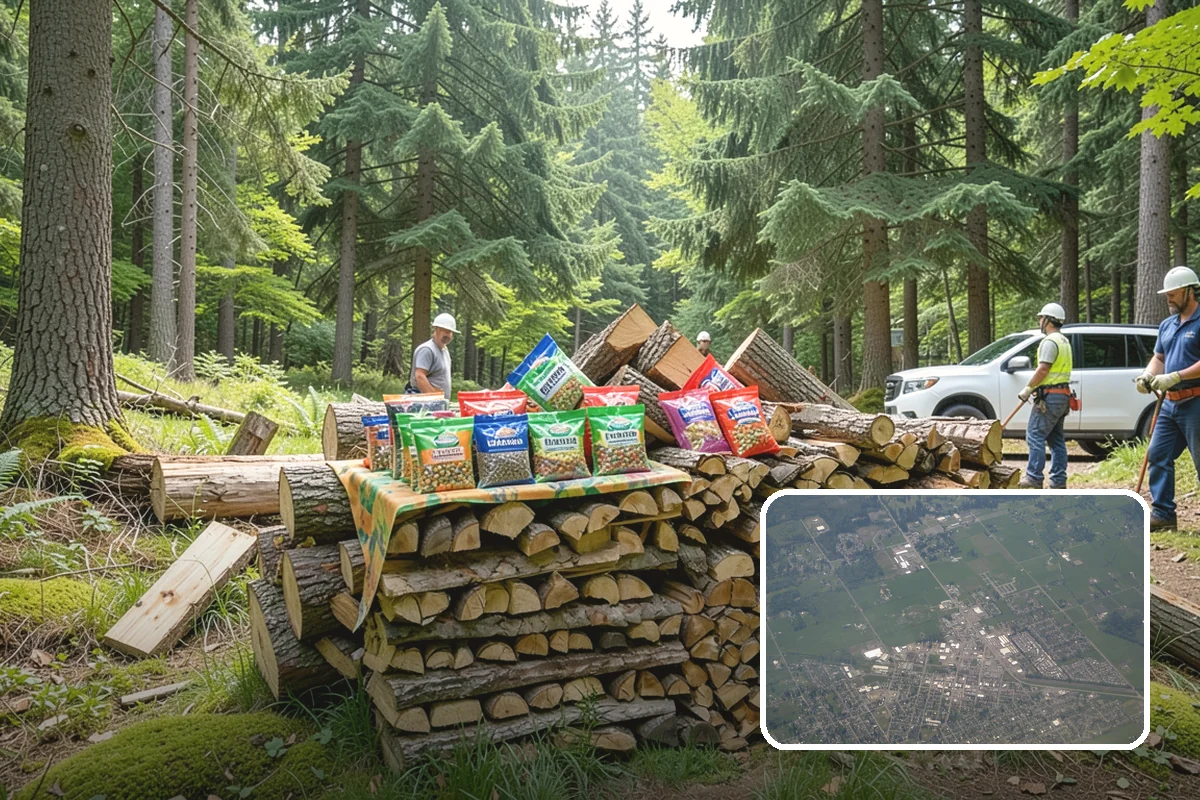 Firewood Processor Service in Enumclaw, King County, WA - Bucks and splits in a single continuous pass