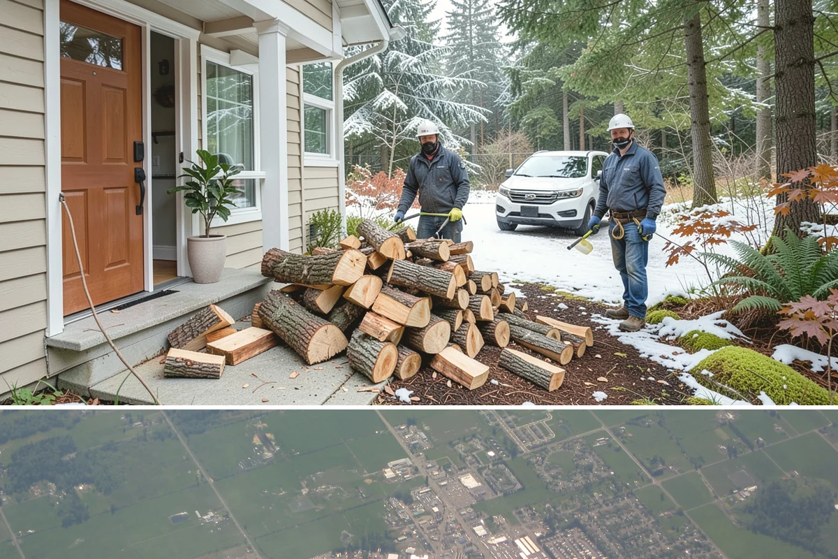 Firewood Processor Service in Enumclaw, King County, WA - Best for fall and winter bulk processing or clearing large volumes of downed wood after major storms.