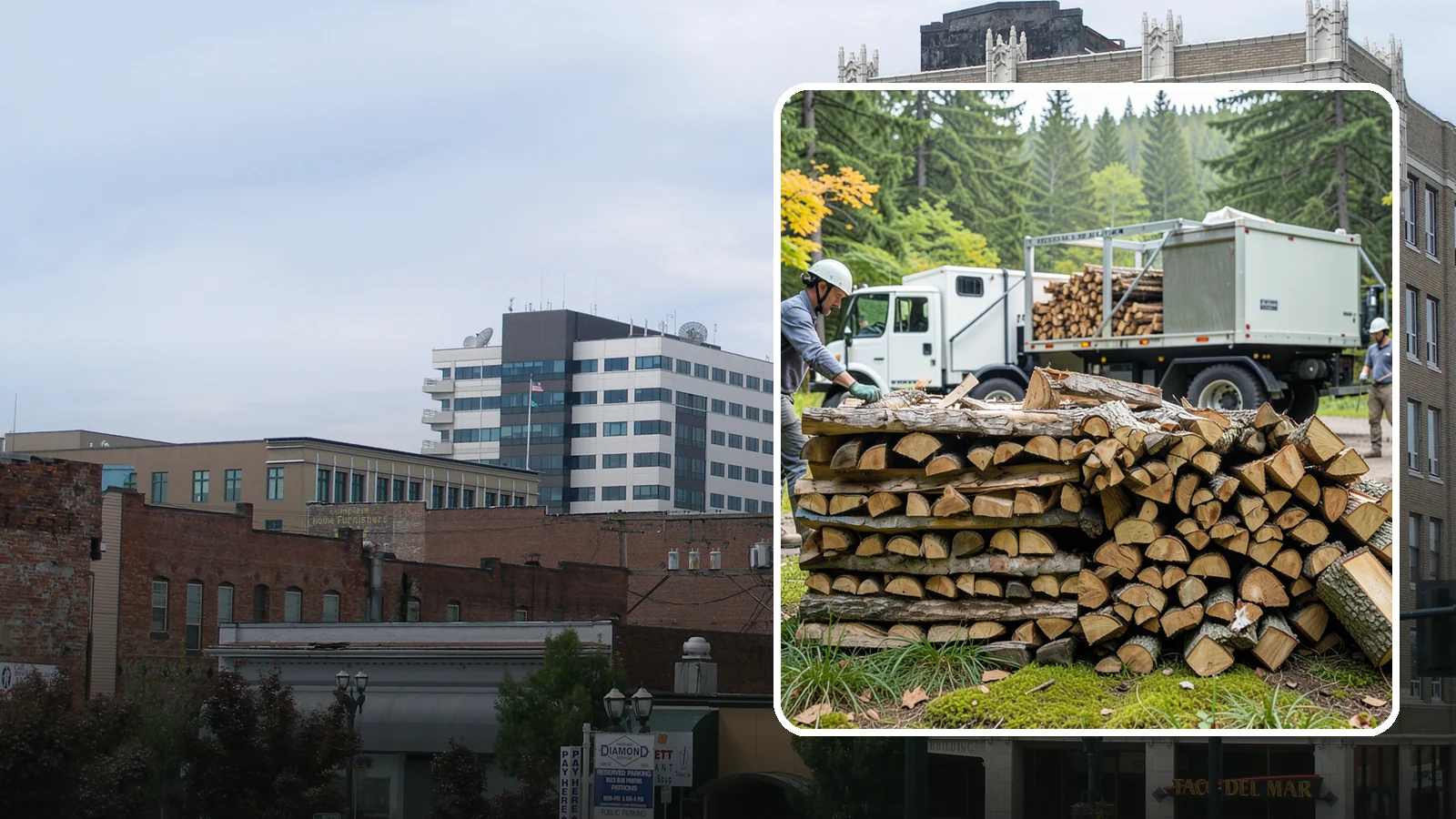 Firewood Processor Service in Everett, Snohomish County, WA - We run a firewood processor that bucks and splits your logs in one continuous, high-volume operation.