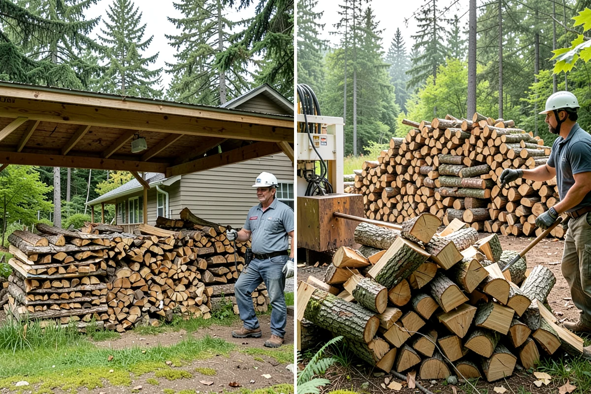 Firewood Processor Service in Everett, Snohomish County, WA - Assess the log volume and set length and split size