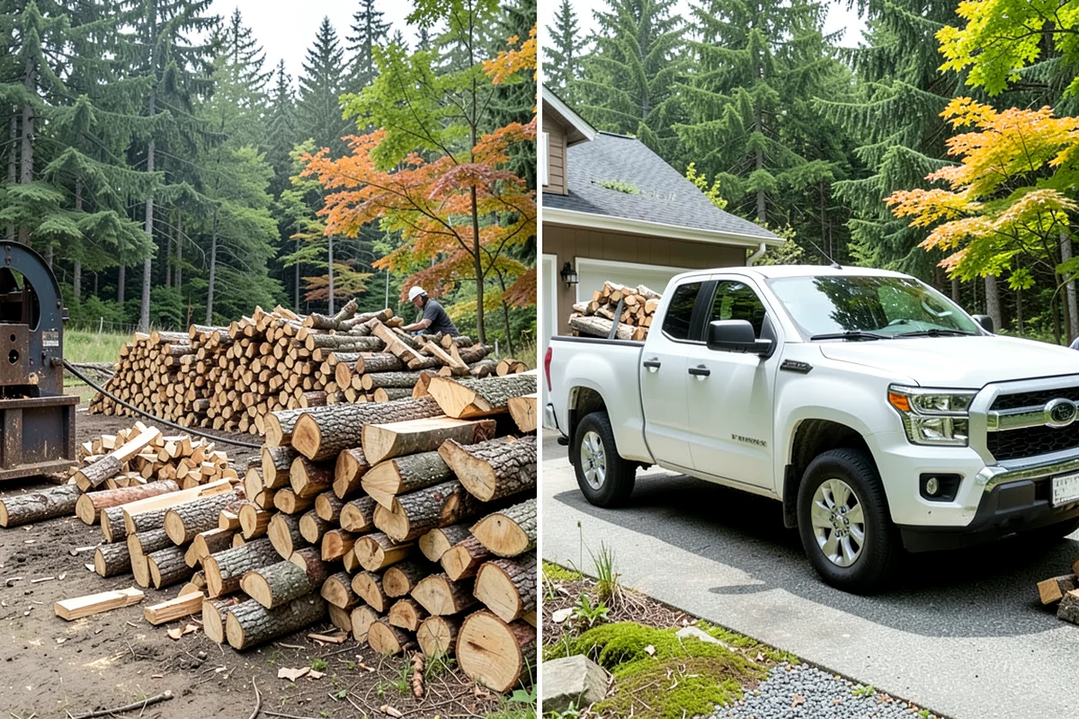 Firewood Processor Service in Federal Way, King County, WA - Assess the log volume and set length and split size