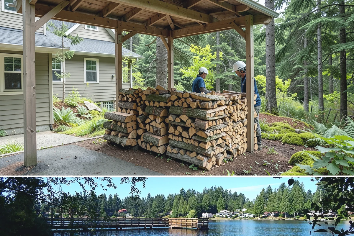 Firewood Processor Service in Federal Way, King County, WA - Best for fall and winter bulk processing or clearing large volumes of downed wood after major storms.
