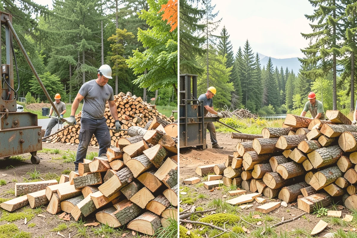 Firewood Processor Service in Fife, Pierce County, WA - Assess the log volume and set length and split size