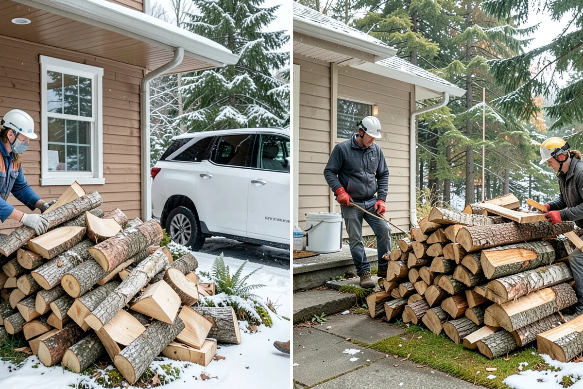 Firewood Processor Service in Fircrest, Pierce County, WA - Assess the log volume and set length and split size