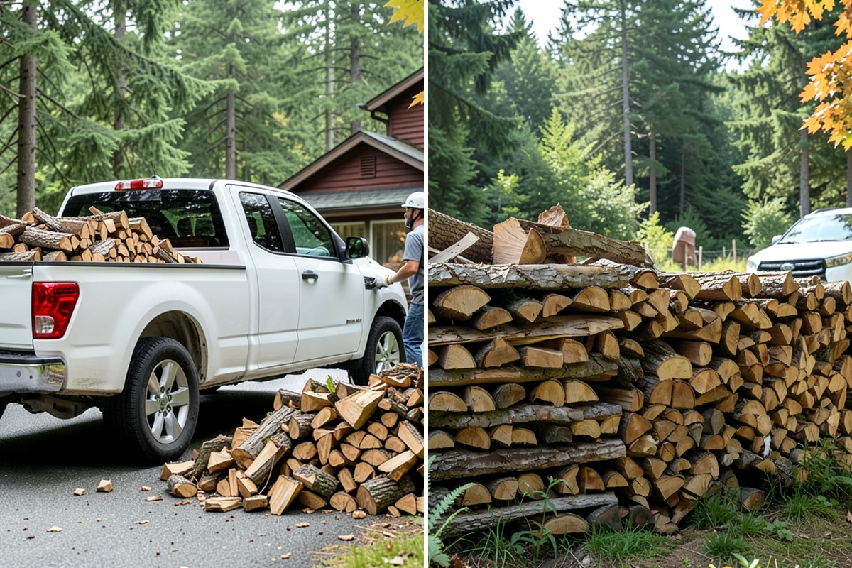 Firewood Processor Service in Hunts Point, King County, WA - Assess the log volume and set length and split size