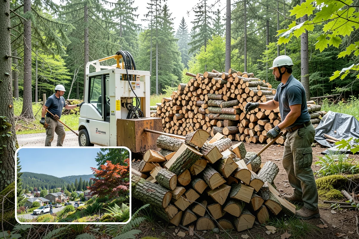 Firewood Processor Service in Index, Snohomish County, WA - Bucks and splits in a single continuous pass