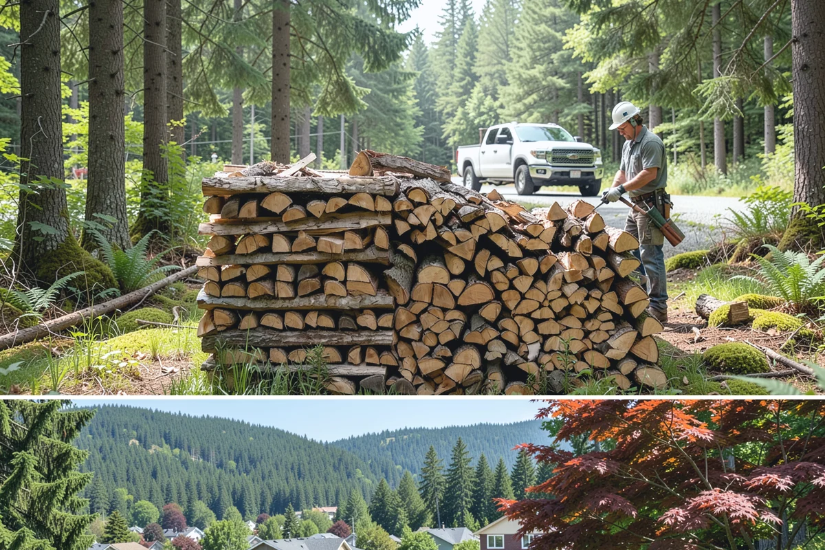 Firewood Processor Service in Index, Snohomish County, WA - Best for fall and winter bulk processing or clearing large volumes of downed wood after major storms.