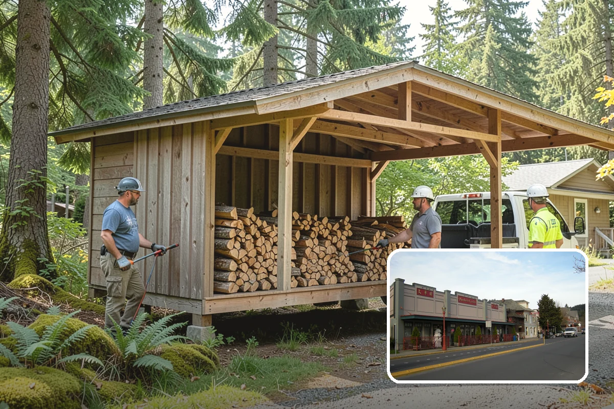 Firewood Processor Service in Issaquah, King County, WA - Bucks and splits in a single continuous pass