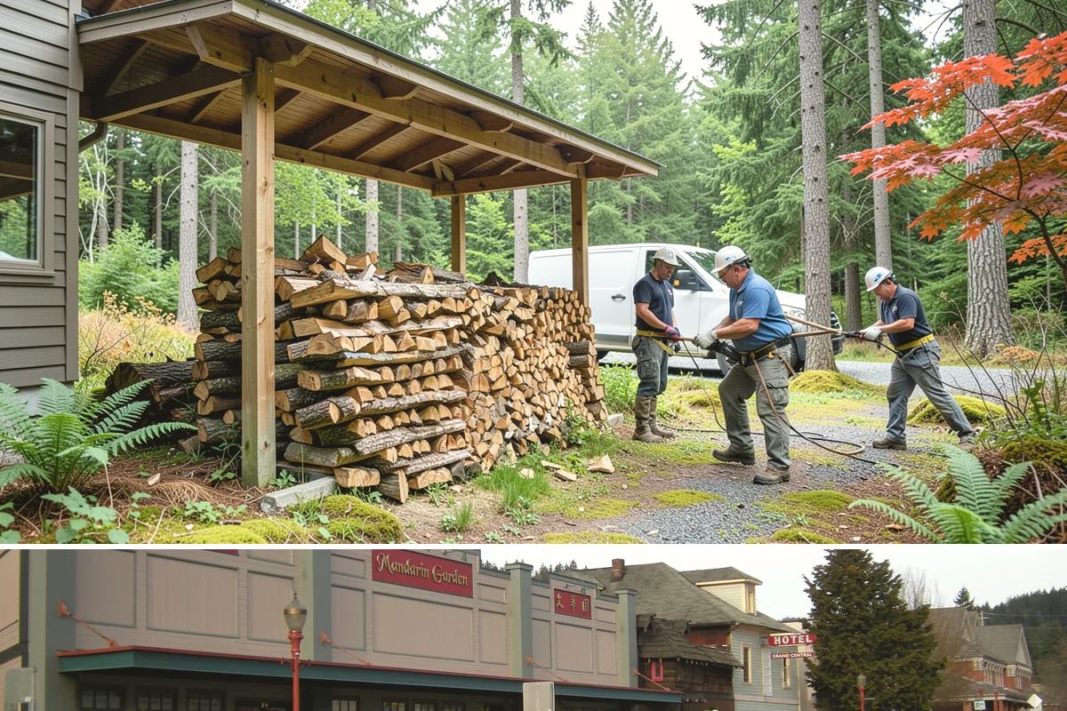 Firewood Processor Service in Issaquah, King County, WA - Best for fall and winter bulk processing or clearing large volumes of downed wood after major storms.