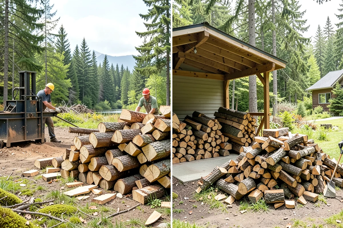 Firewood Processor Service in Kenmore, King County, WA - Assess the log volume and set length and split size
