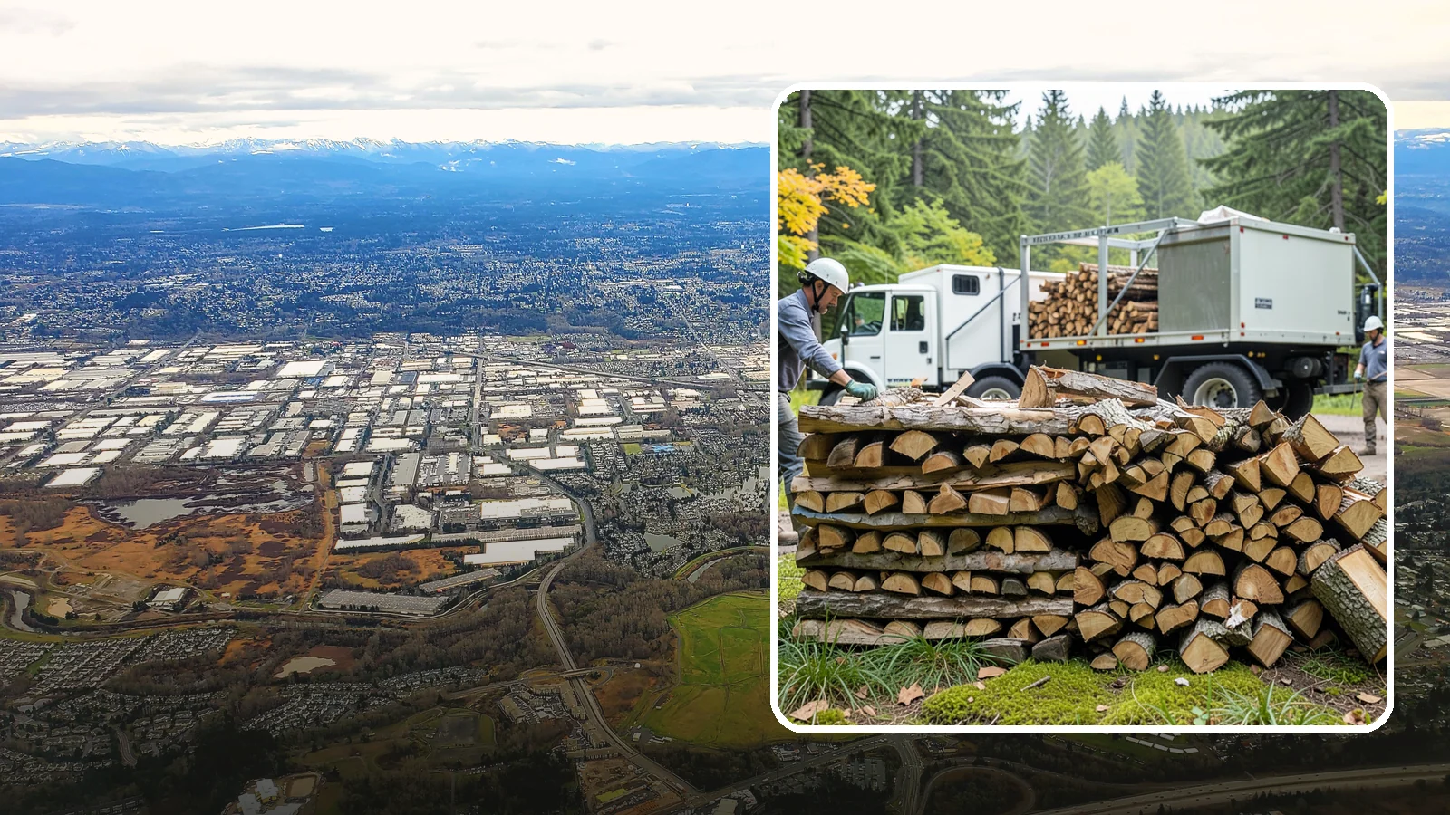 Firewood Processor Service in Kent, King County, WA - We run a firewood processor that bucks and splits your logs in one continuous, high-volume operation.