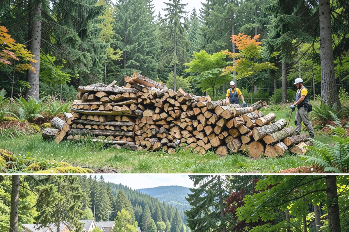 Firewood Processor Service in Lake Forest Park, King County, WA - Best for fall and winter bulk processing or clearing large volumes of downed wood after major storms.