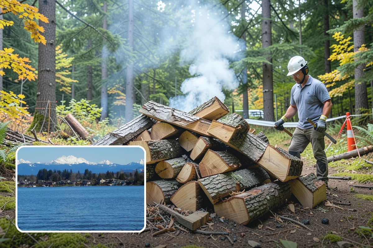 Firewood Processor Service in Lake Stevens, Snohomish County, WA - Bucks and splits in a single continuous pass
