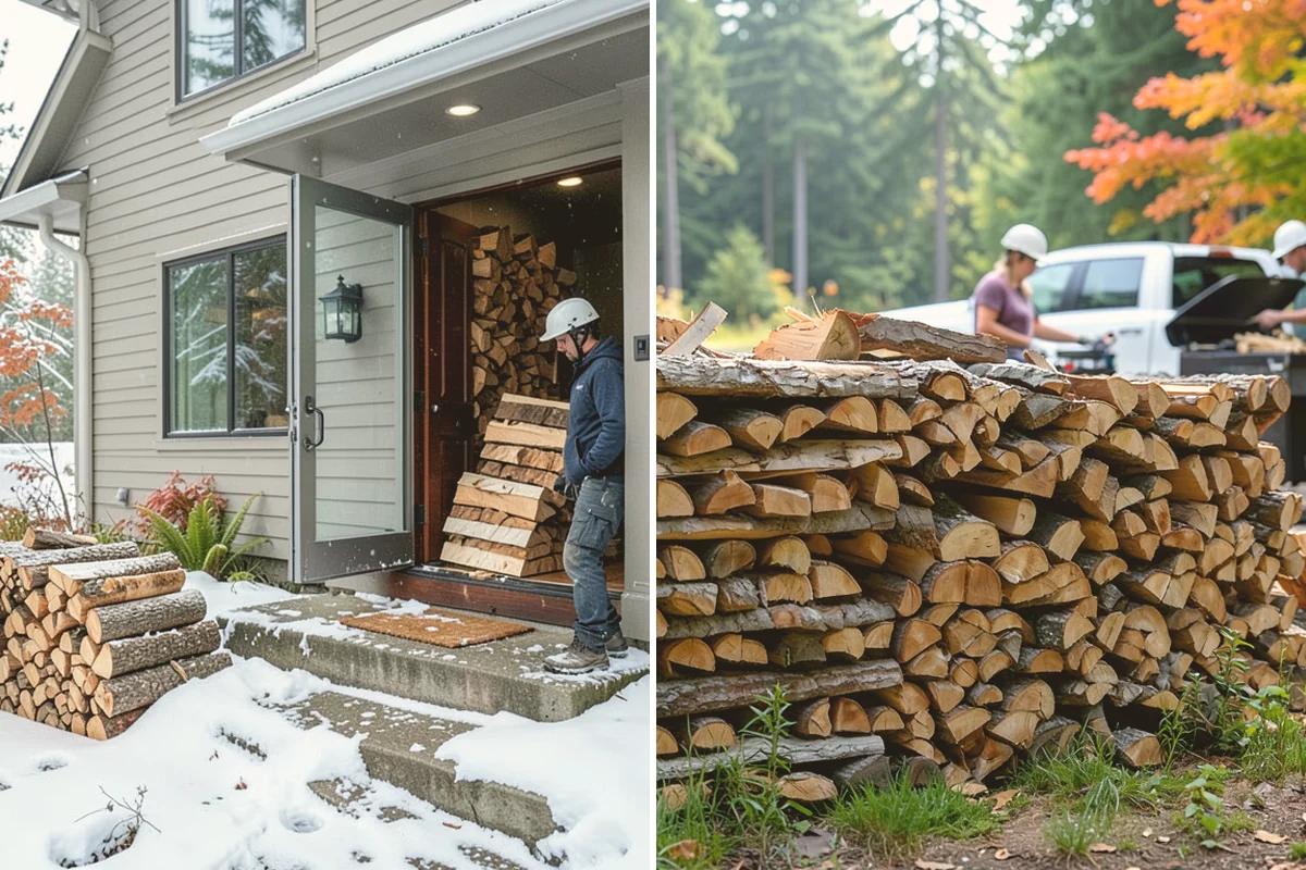Firewood Processor Service in Langley, Island County, WA - Assess the log volume and set length and split size
