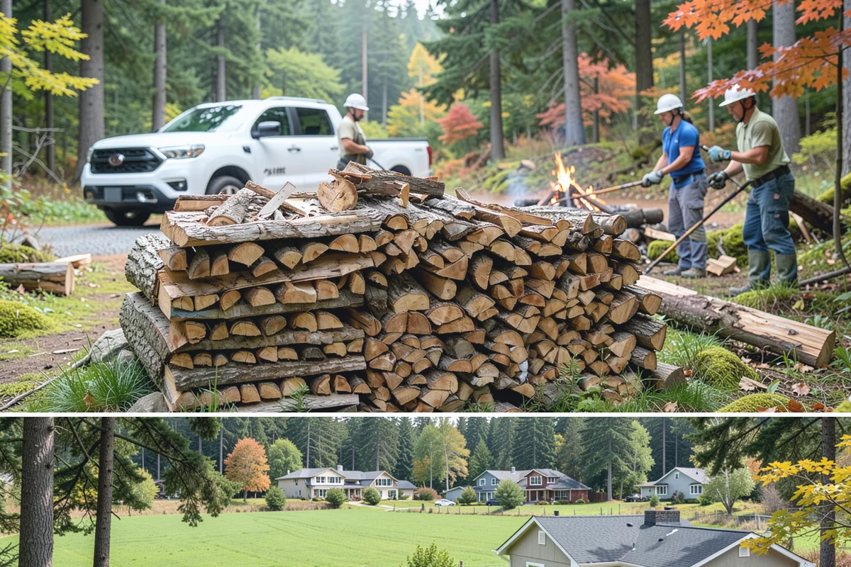 Firewood Processor Service in Lyman, WA - Best for fall and winter bulk processing or clearing large volumes of downed wood after major storms.