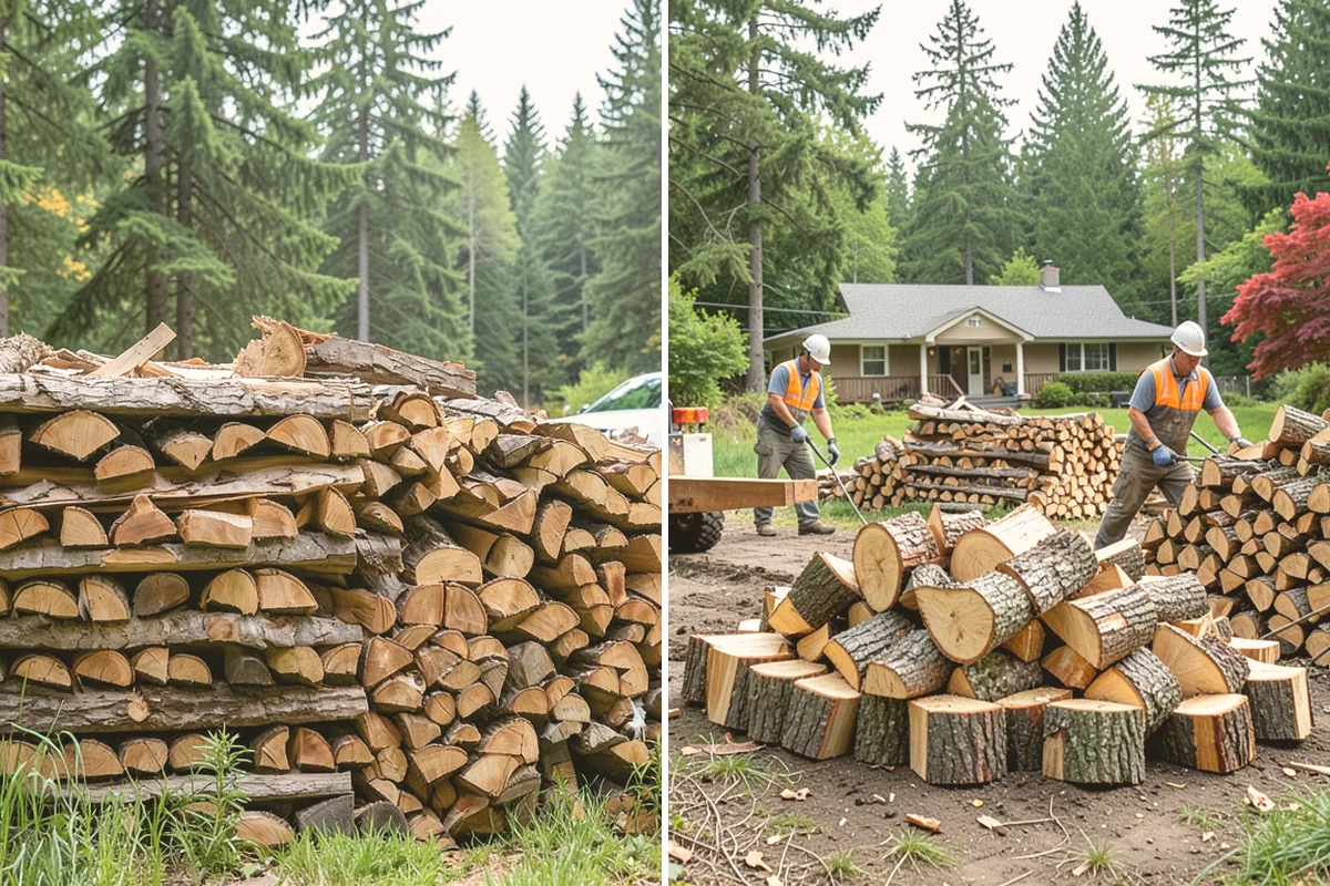 Firewood Processor Service in Lynnwood, Snohomish County, WA - Assess the log volume and set length and split size