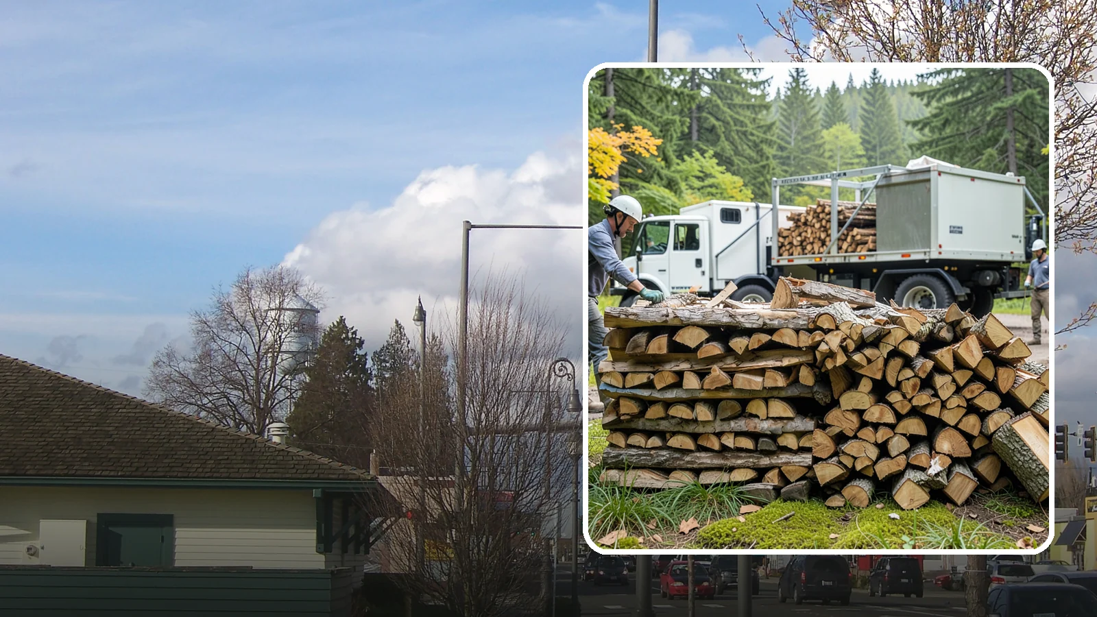 Firewood Processor Service in Marysville, Snohomish County, WA - We run a firewood processor that bucks and splits your logs in one continuous, high-volume operation.