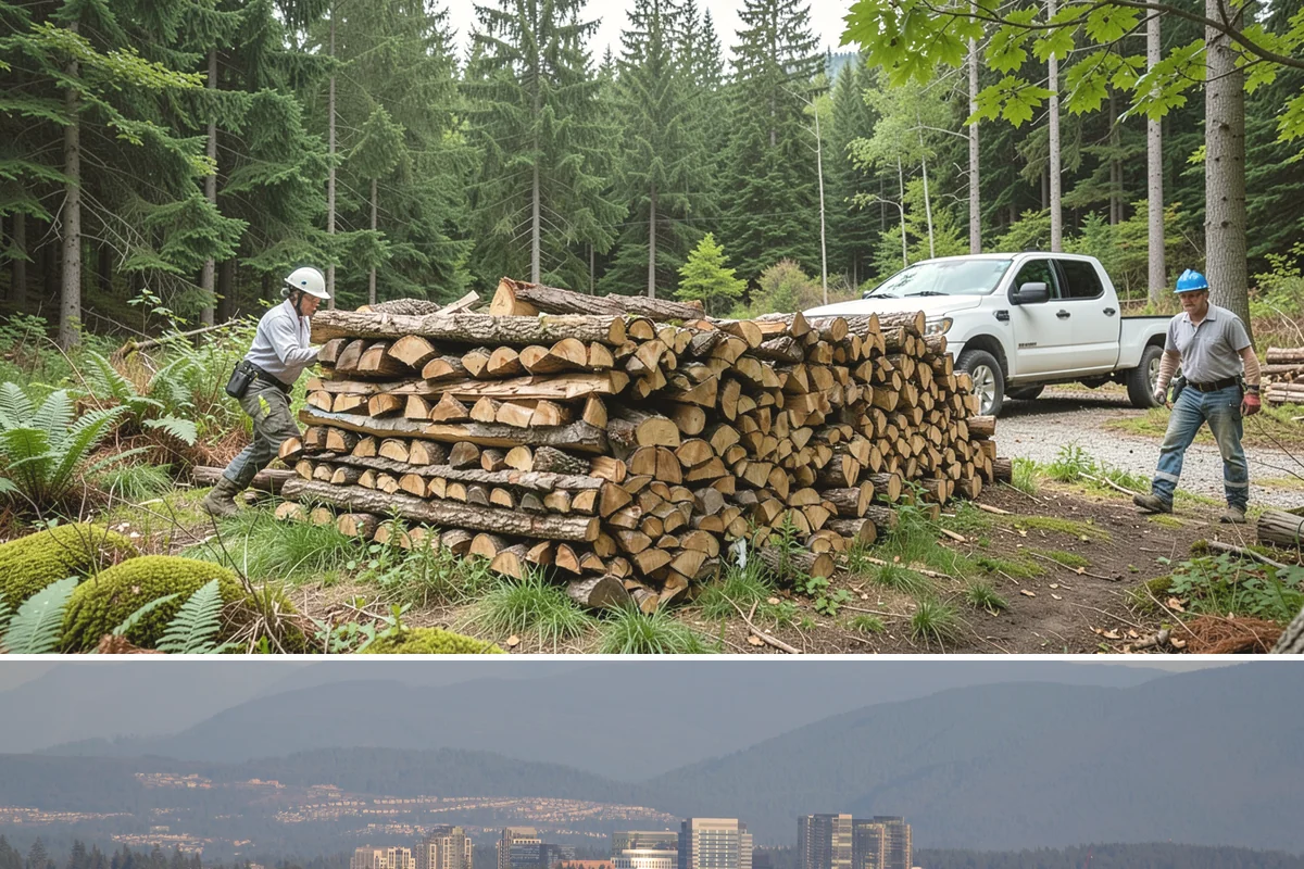 Firewood Processor Service in Medina, King County, WA - Best for fall and winter bulk processing or clearing large volumes of downed wood after major storms.