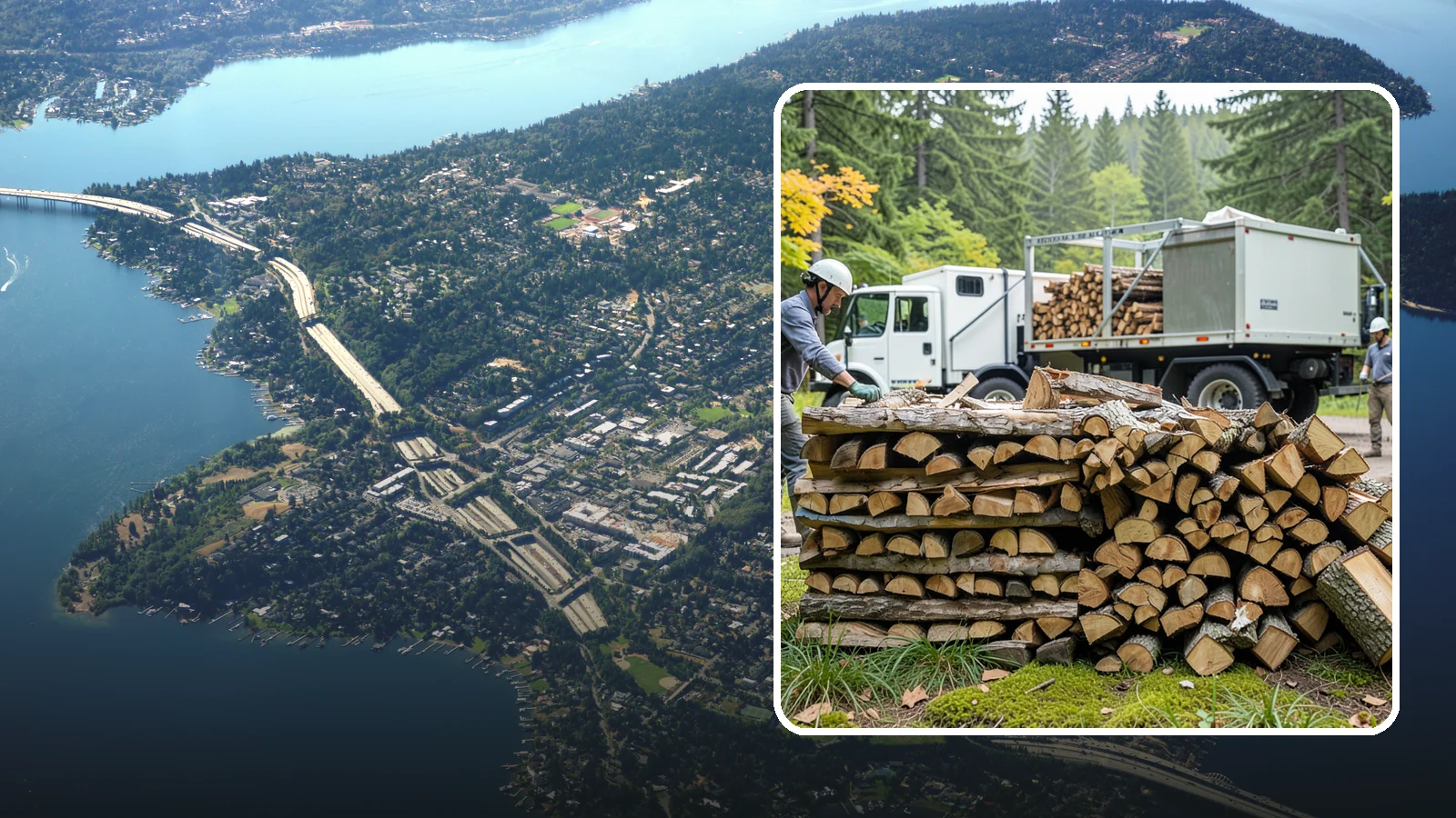 Firewood Processor Service in Mercer Island, King County, WA - We run a firewood processor that bucks and splits your logs in one continuous, high-volume operation.