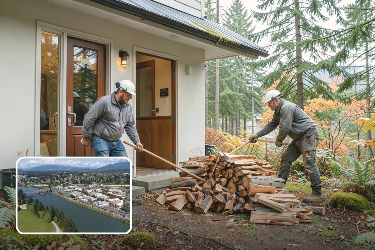 Firewood Processor Service in Mount Vernon, WA - Bucks and splits in a single continuous pass