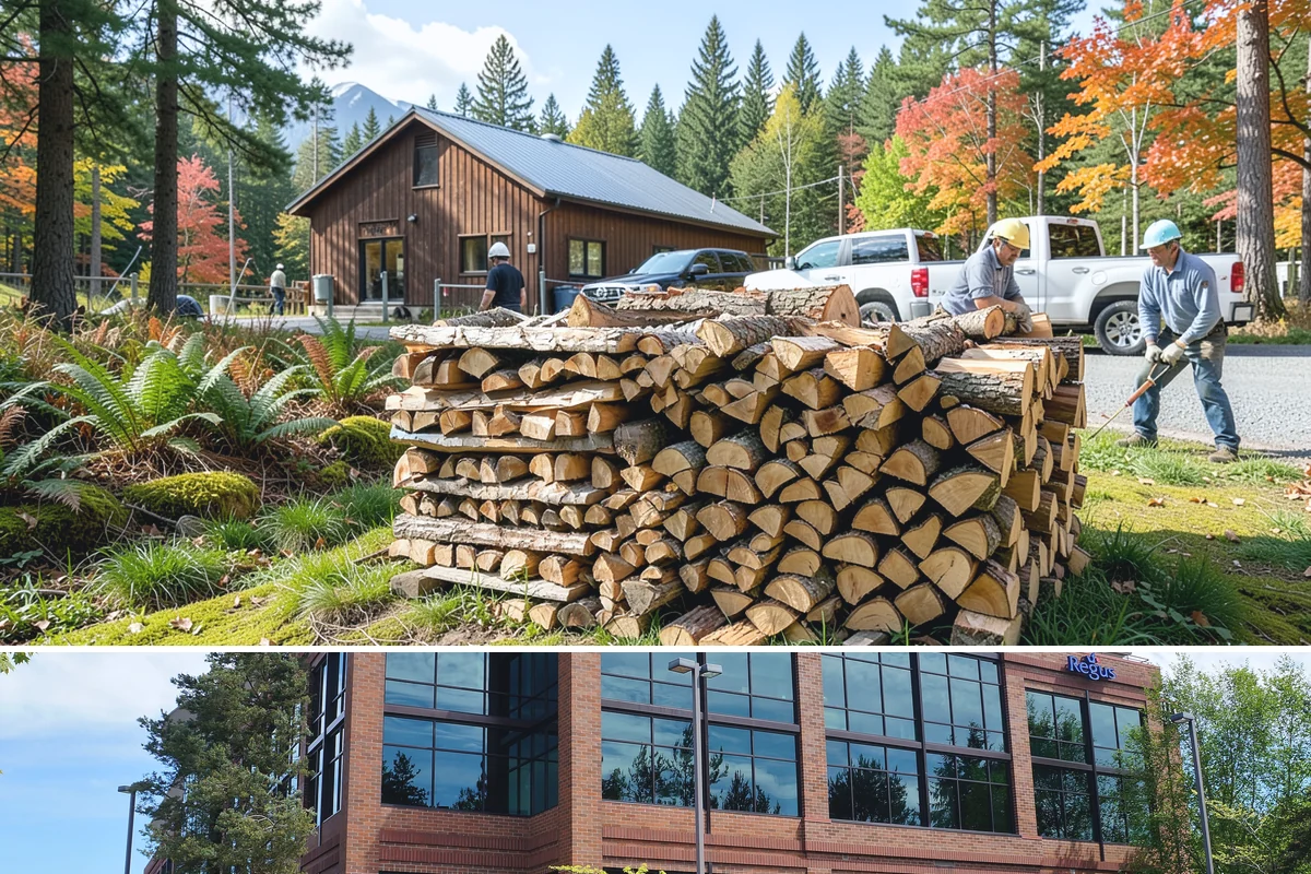 Firewood Processor Service in Mountlake Terrace, Snohomish County, WA - Best for fall and winter bulk processing or clearing large volumes of downed wood after major storms.
