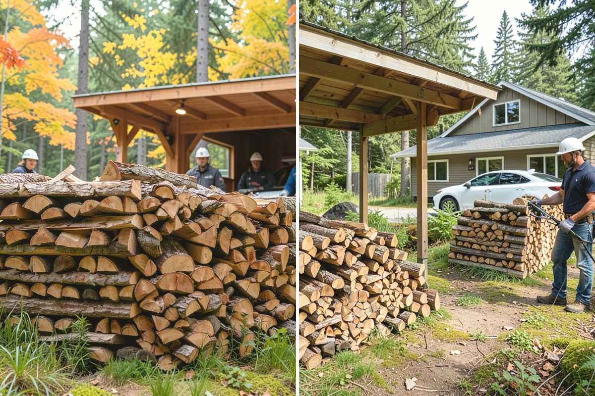 Firewood Processor Service in Mukilteo, Snohomish County, WA - Assess the log volume and set length and split size