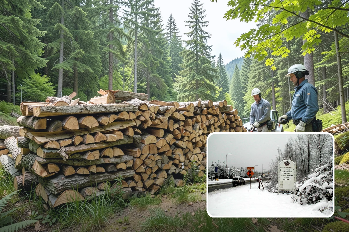 Firewood Processor Service in Newcastle, King County, WA - Bucks and splits in a single continuous pass