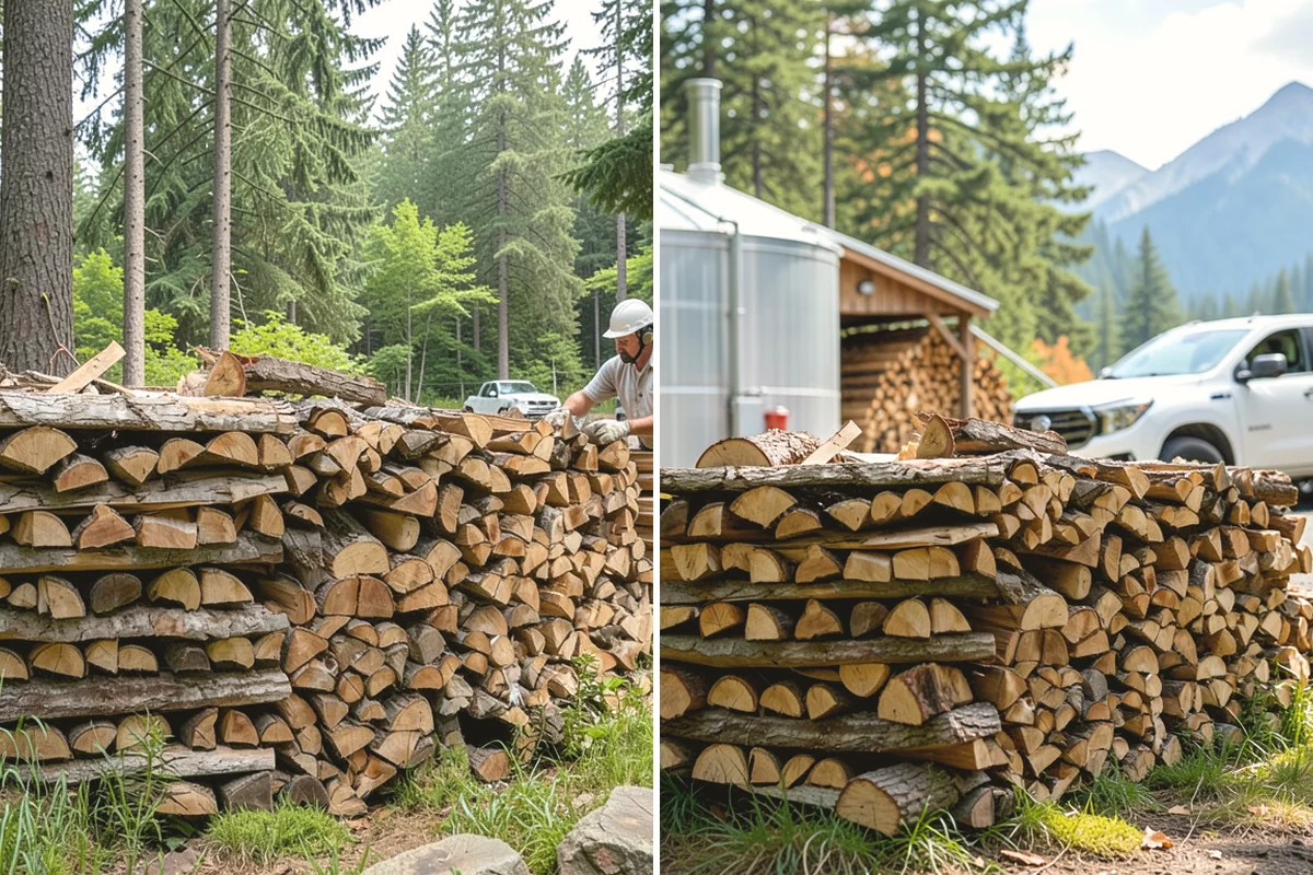 Firewood Processor Service in North Bend, King County, WA - Assess the log volume and set length and split size
