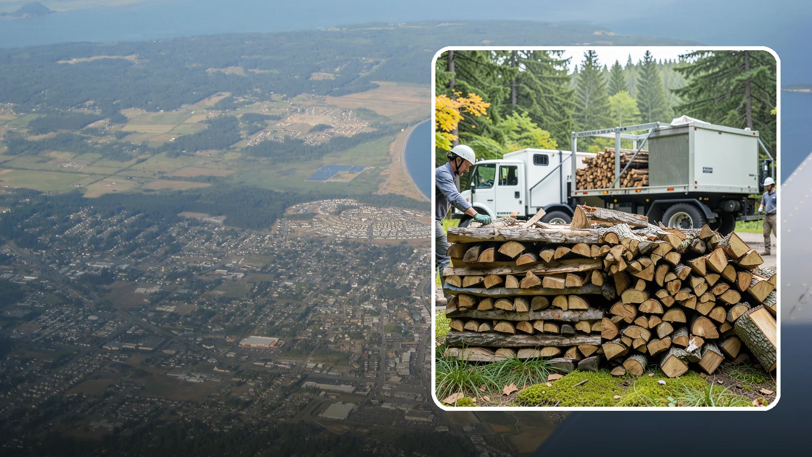 Firewood Processor Service in Oak Harbor, Island County, WA - We run a firewood processor that bucks and splits your logs in one continuous, high-volume operation.