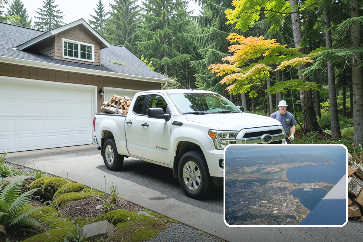 Firewood Processor Service in Oak Harbor, Island County, WA - Bucks and splits in a single continuous pass