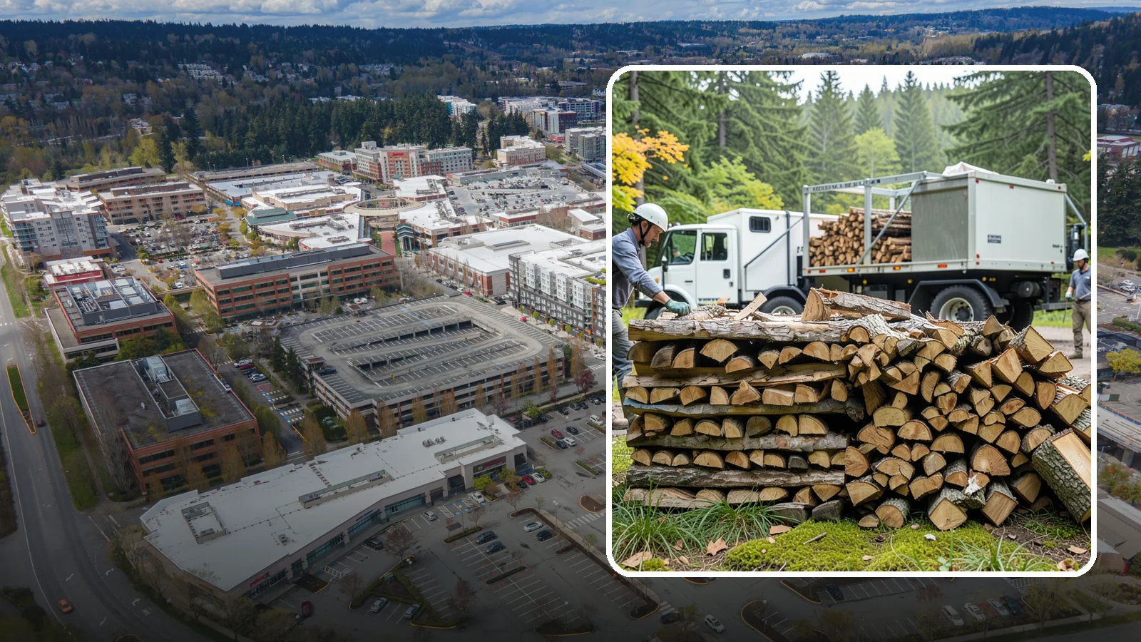 Firewood Processor Service in Redmond, King County, WA - We run a firewood processor that bucks and splits your logs in one continuous, high-volume operation.