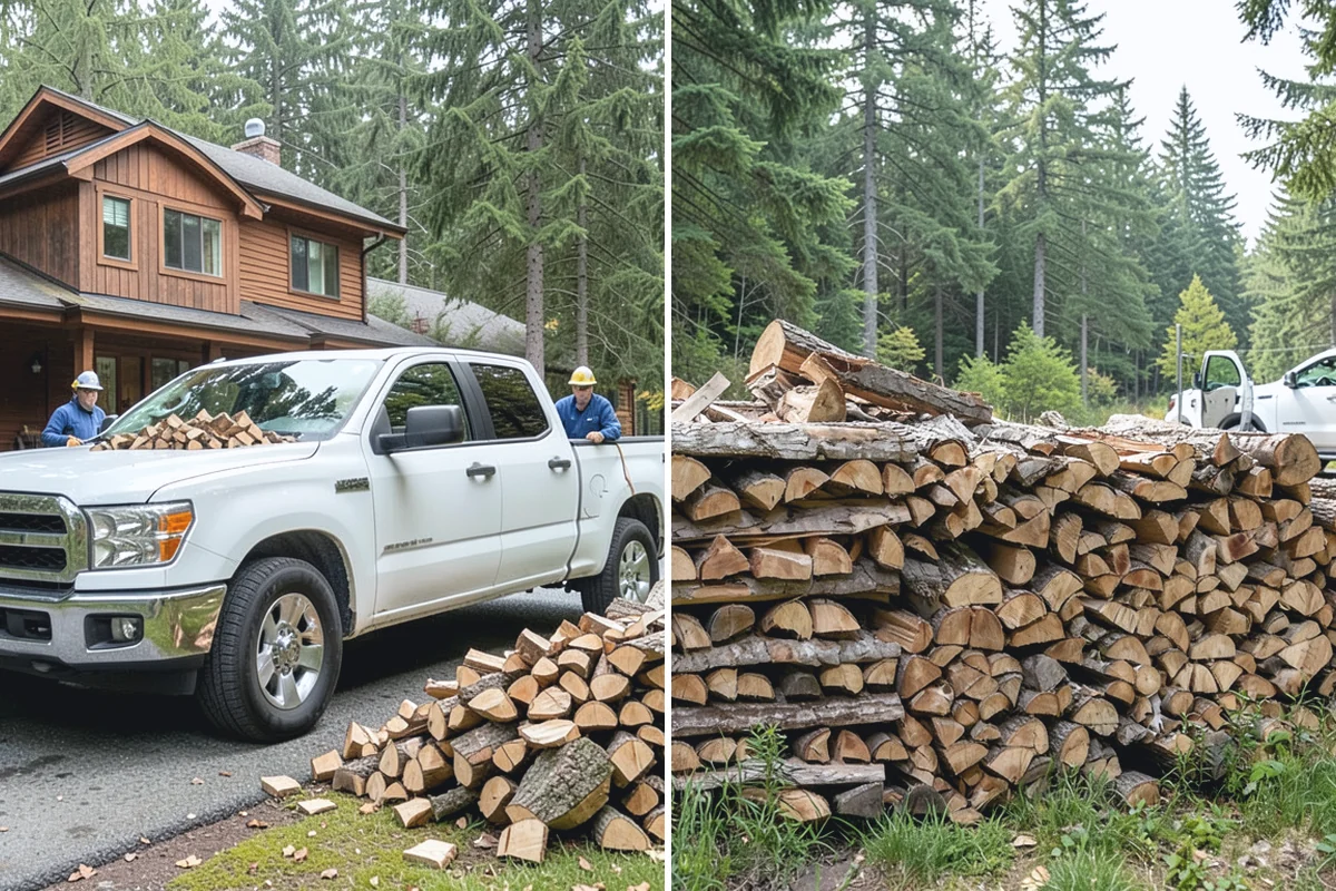 Firewood Processor Service in Redmond, King County, WA - Assess the log volume and set length and split size