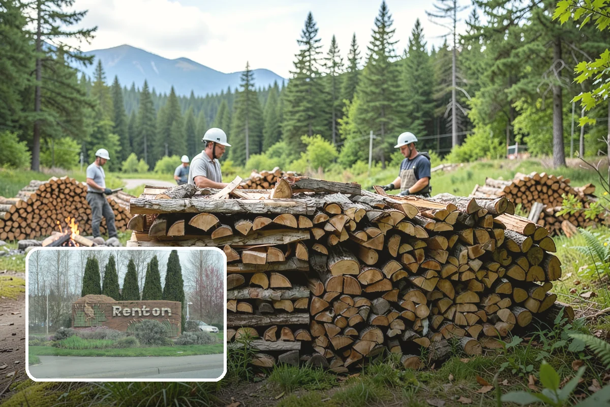 Firewood Processor Service in Renton, King County, WA - Bucks and splits in a single continuous pass