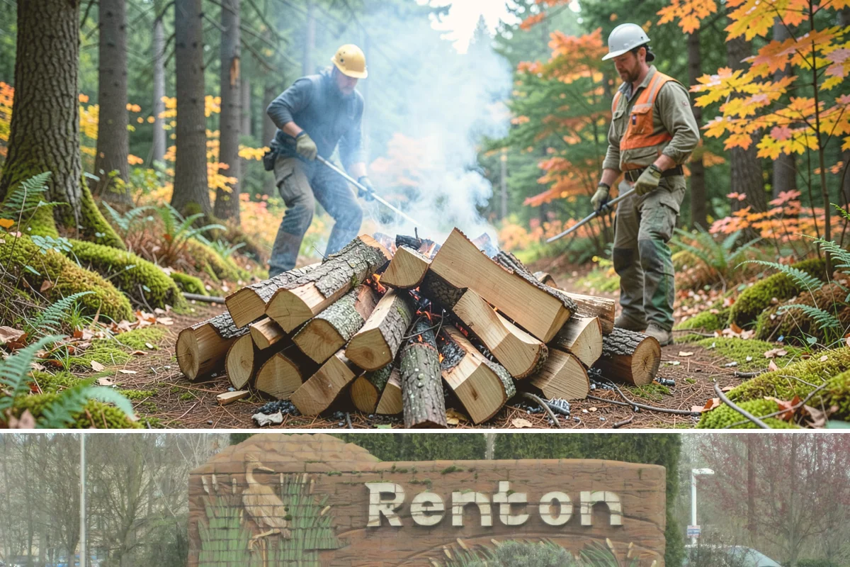 Firewood Processor Service in Renton, King County, WA - Best for fall and winter bulk processing or clearing large volumes of downed wood after major storms.