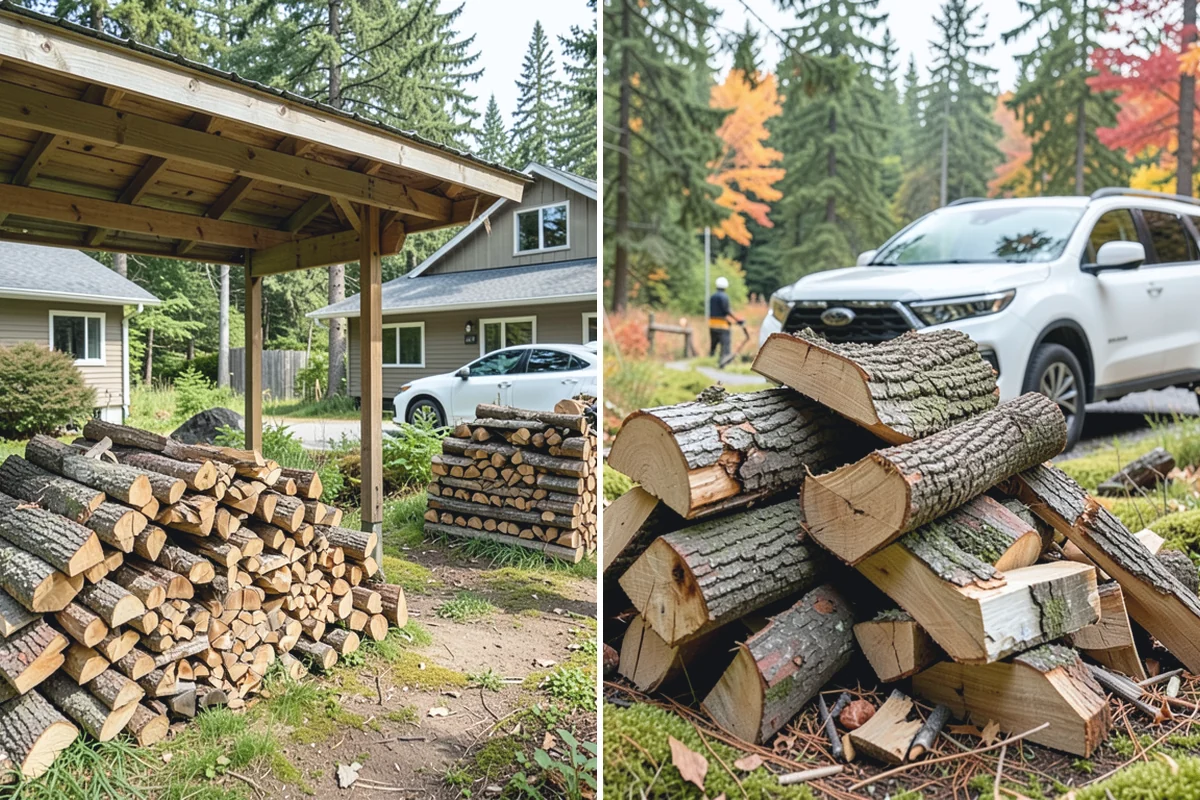Firewood Processor Service in Roy, Pierce County, WA - Assess the log volume and set length and split size