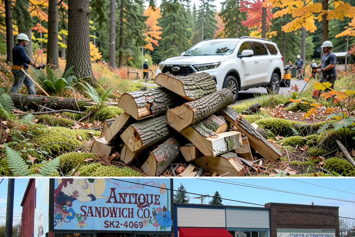 Firewood Processor Service in Ruston, Pierce County, WA - Best for fall and winter bulk processing or clearing large volumes of downed wood after major storms.