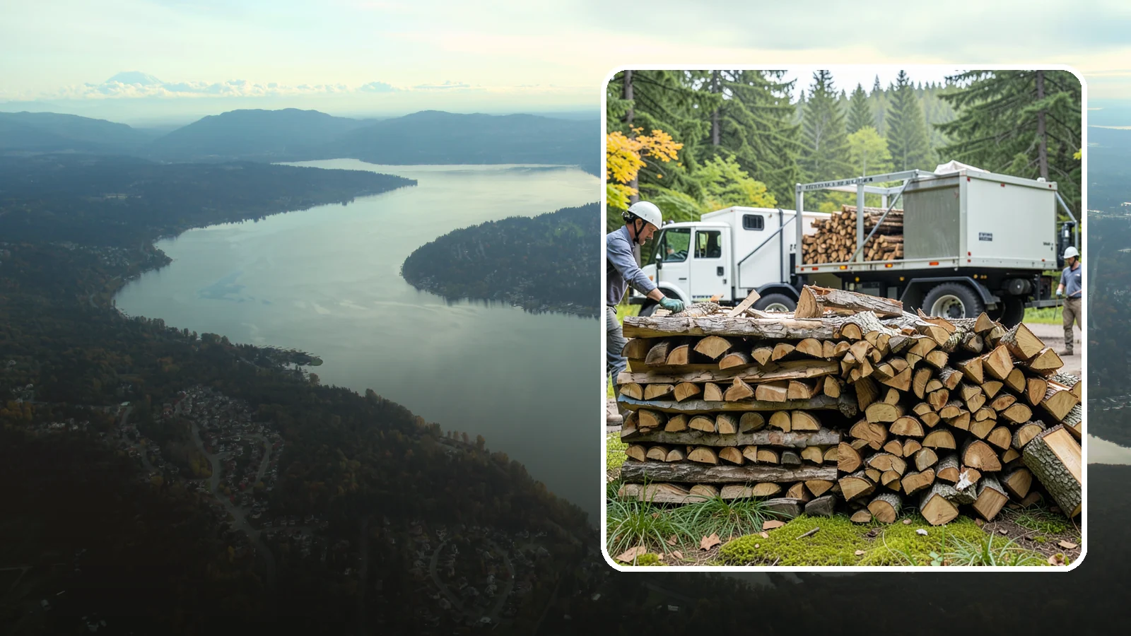 Firewood Processor Service in Sammamish, King County, WA - We run a firewood processor that bucks and splits your logs in one continuous, high-volume operation.
