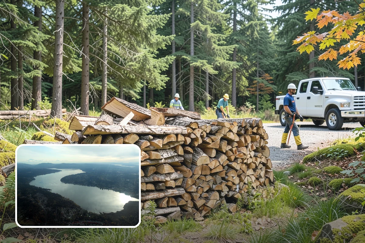 Firewood Processor Service in Sammamish, King County, WA - Bucks and splits in a single continuous pass
