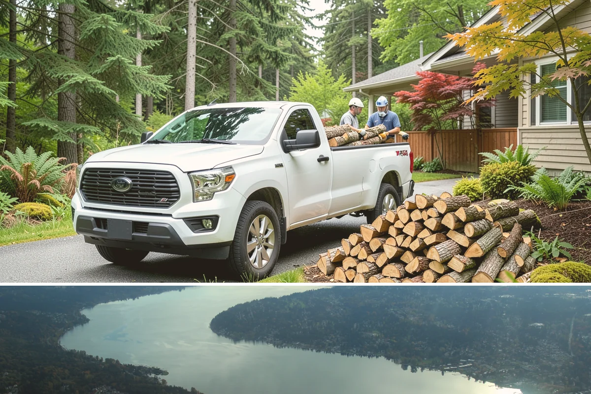 Firewood Processor Service in Sammamish, King County, WA - Best for fall and winter bulk processing or clearing large volumes of downed wood after major storms.
