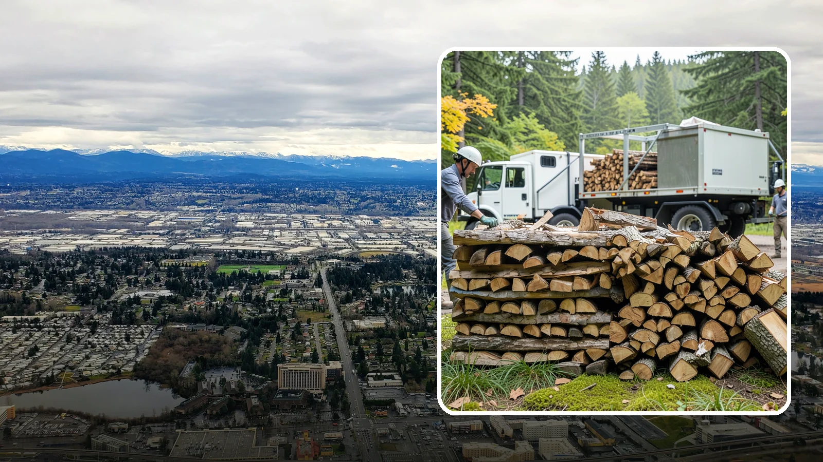 Firewood Processor Service in SeaTac, King County, WA - We run a firewood processor that bucks and splits your logs in one continuous, high-volume operation.