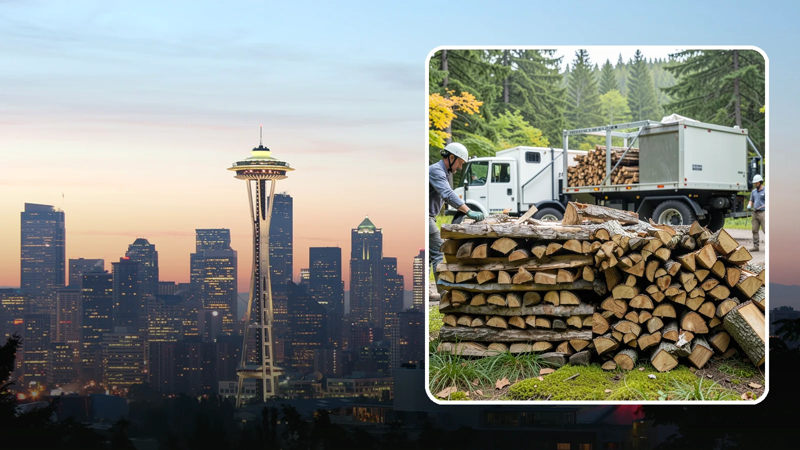 Firewood Processor Service in Seattle, King County, WA - We run a firewood processor that bucks and splits your logs in one continuous, high-volume operation.